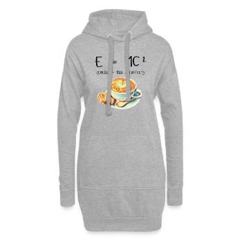 E MC² Kaffee Milch Energie Geschenk lustig - Hoodie-Kleid - Grau meliert - Vorne