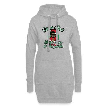 Santa Claus never come to the ghetto - Hoodie-Kleid - Grau meliert - Vorne