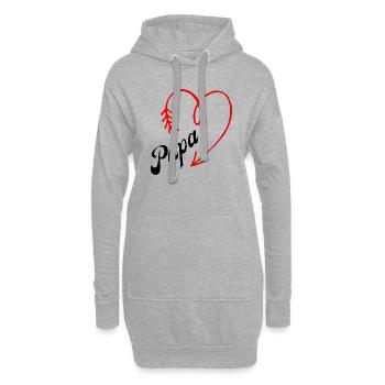 papa cœur - Sweat-shirt à capuche long Femme - gris chiné - Devant