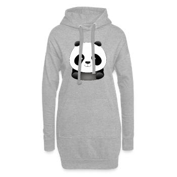 Süßer Panda Kawaii Cartoon Bär Liebe 2 - Hoodie-Kleid - Grau meliert - Vorne