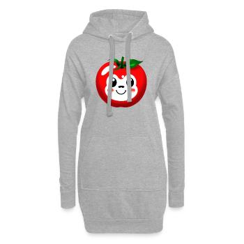 Tomaten Comic Tomate süß Cartoon 1 - Hoodie-Kleid - Grau meliert - Vorne