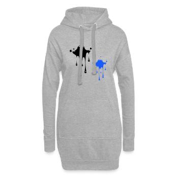 Taches de taches - Sweat-shirt à capuche long Femme - gris chiné - Devant