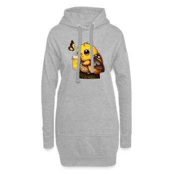 Drôle d’abeille sucrée boit de la bière - Sweat-shirt à capuche long Femme - gris chiné - Devant
