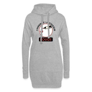 annonce couleur vin rouge alcool humour tenir tien - Sweat-shirt à capuche long Femme - gris chiné - Devant
