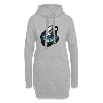 Alpinistes au clair de lune - Sweat-shirt à capuche long Femme - gris chiné - Devant