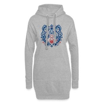Portugiesische Folklore - Hoodie-Kleid - Grau meliert - Vorne