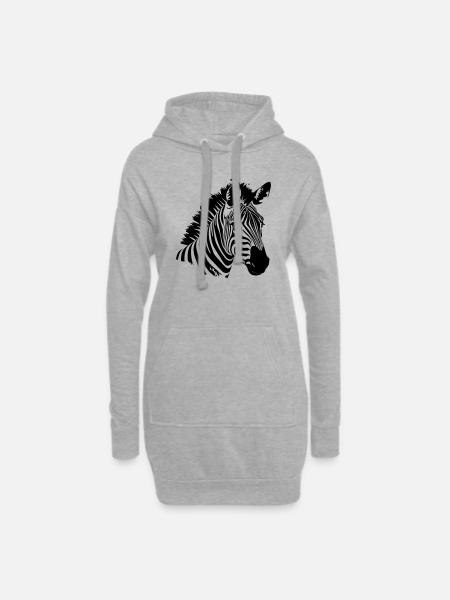Zebra - Hoodie-Kleid - Grau meliert