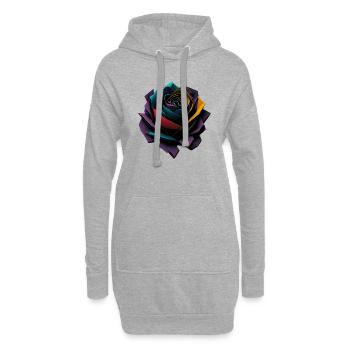 Geometrische Rose - Hoodie-Kleid - Grau meliert - Vorne