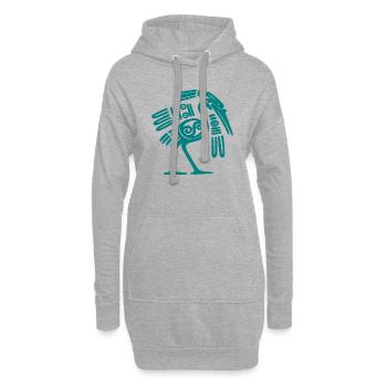 Oiseau mexicain - Sweat-shirt à capuche long Femme - gris chiné - Devant