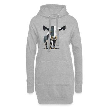 Vache polygonale - Sweat-shirt à capuche long Femme - gris chiné - Devant