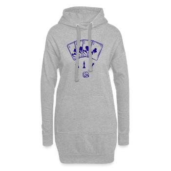 boardgame chess backgammon game night - Hoodie-Kleid - Grau meliert - Vorne