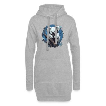 Koala mignon - Sweat-shirt à capuche long Femme - gris chiné - Devant