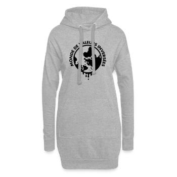 Monde De Valeurs Inversées - Sweat-shirt à capuche long Femme - gris chiné - Devant