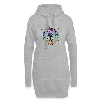 Baum des Lebens,Yggdrasil,Weltenbaum,tree of life, - Hoodie-Kleid - Grau meliert - Vorne