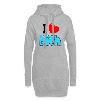 I Herz Dich - Hoodie-Kleid - Grau meliert - Vorne