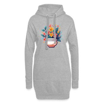 Pflanzen - Hoodie-Kleid - Grau meliert - Vorne