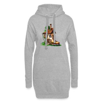 Ancienne maison de botte - Sweat-shirt à capuche long Femme - gris chiné - Devant