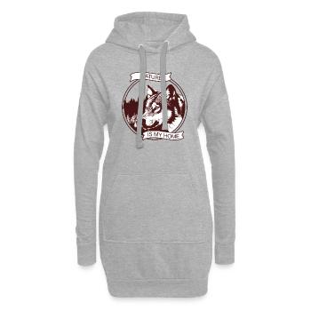 La nature est ma maison - Sweat-shirt à capuche long Femme - gris chiné - Devant