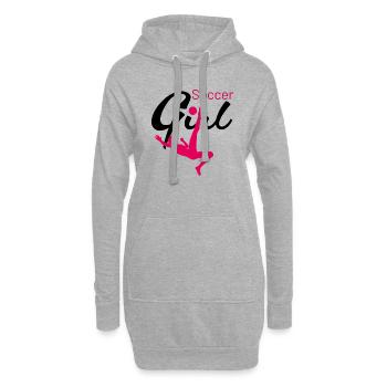 Footballeuse Fallrückzieher - Sweat-shirt à capuche long Femme - gris chiné - Devant