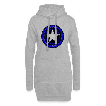 stern cw bl - Hoodie-Kleid - Grau meliert - Vorne