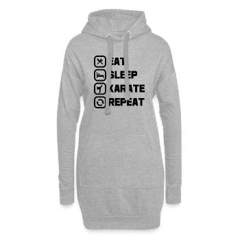 Eat Sleep Karate Repeat - Sweat-shirt à capuche long Femme - gris chiné - Devant