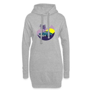 Oldtimer in Nachtlandschaft - Hoodie-Kleid - Grau meliert - Vorne