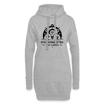 Bleiben Sie in Verbindung Bleiben Sie neugierig - Hoodie-Kleid - Grau meliert - Vorne