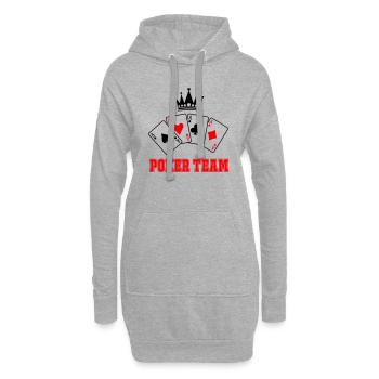 Équipe de poker - Sweat-shirt à capuche long Femme - gris chiné - Devant