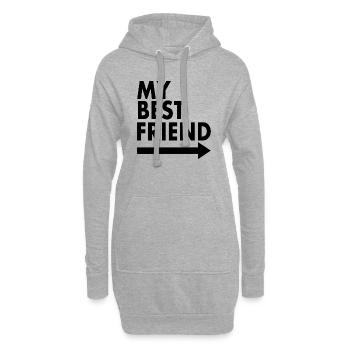 My Best Friend Spruch Geschenk Freundschaft - Hoodie-Kleid - Grau meliert - Vorne