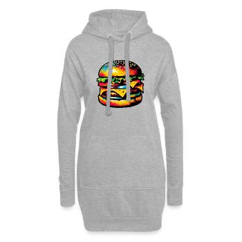 Fleisch essen | Grillen - Hoodie-Kleid - Grau meliert - Vorne