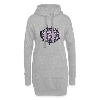 bday tier witzig großkatze seekatze katze cool - Hoodie-Kleid - Grau meliert - Vorne