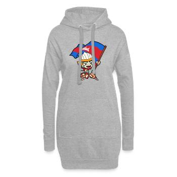 Temple du Cambodge Khmer Vintage drapeau je cadeau - Sweat-shirt à capuche long Femme - gris chiné - Devant