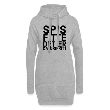 Mange de la chatte, c'est sans calories - Sweat-shirt à capuche long Femme - gris chiné - Devant