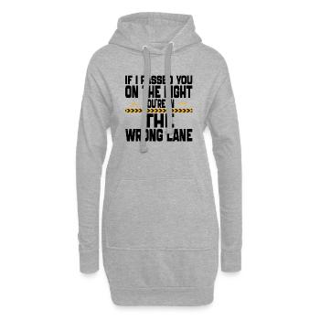 Wenn ich dich auf der rechten Seite überholt habe, bist du im Unrecht - Hoodie-Kleid - Grau meliert - Vorne
