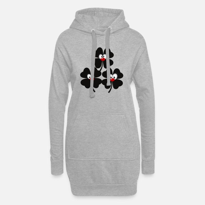 comic schwarze kleeblätter - Hoodie-Kleid - Grau meliert