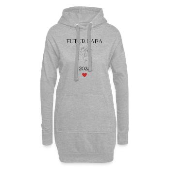 Futur papa 2024 - Sweat-shirt à capuche long Femme - gris chiné - Devant