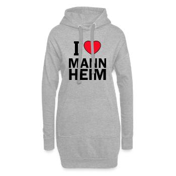 Mannheim Monnem Mannheimat - Hoodie-Kleid - Grau meliert - Vorne