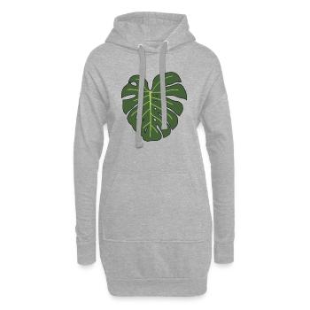 Monstera - Sweat-shirt à capuche long Femme - gris chiné - Devant