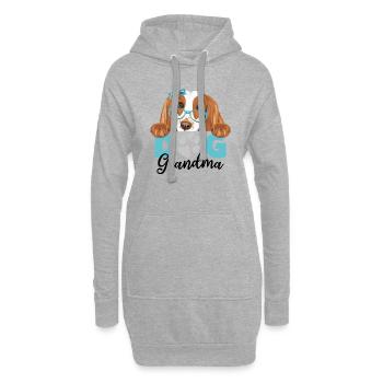 Peeking Cocker Spaniel Hund Oma - Hoodie-Kleid - Grau meliert - Vorne