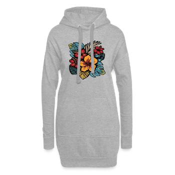 Hibiscus - Hoodie-Kleid - Grau meliert - Vorne