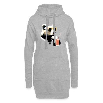 Ours cool - Sweat-shirt à capuche long Femme - gris chiné - Devant