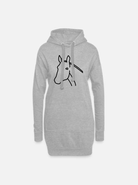 Cheval - Sweat-shirt à capuche long Femme - gris chiné