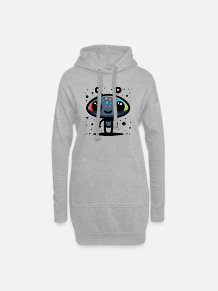 Alien Encounter - Hoodie Dress - heather grey