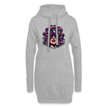 Psychedelische Pilzschönheit - Hoodie-Kleid - Grau meliert - Vorne