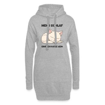 Schlafende süße Katze - Hoodie-Kleid - Grau meliert - Vorne
