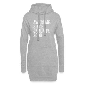Geniale Geburtstagsidee seit Januar 2000 - Hoodie-Kleid - Grau meliert - Vorne