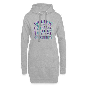 Nous mangeons ensemble - Sweat-shirt à capuche long Femme - gris chiné - Devant