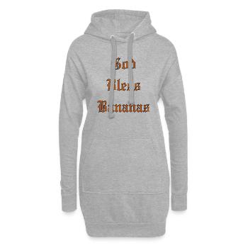 Que Dieu bénisse les bananes - Sweat-shirt à capuche long Femme - gris chiné - Devant
