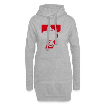 Moto 7 motard - Sweat-shirt à capuche long Femme - gris chiné - Devant