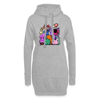 Doodle Enjoy your life!! - Sweat-shirt à capuche long Femme - gris chiné - Devant